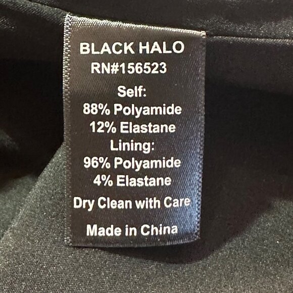 Black Halo Maricopa Puff Sleeve Cocktail Dress Size 0 Black Belted - Picture 6 of 8